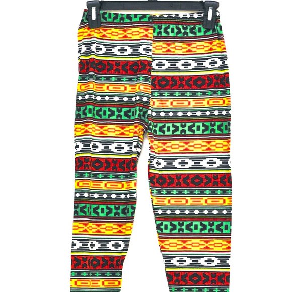 M U.S.A. Aztec Printed Design Junior's Legging One Size - Picture 2 of 5